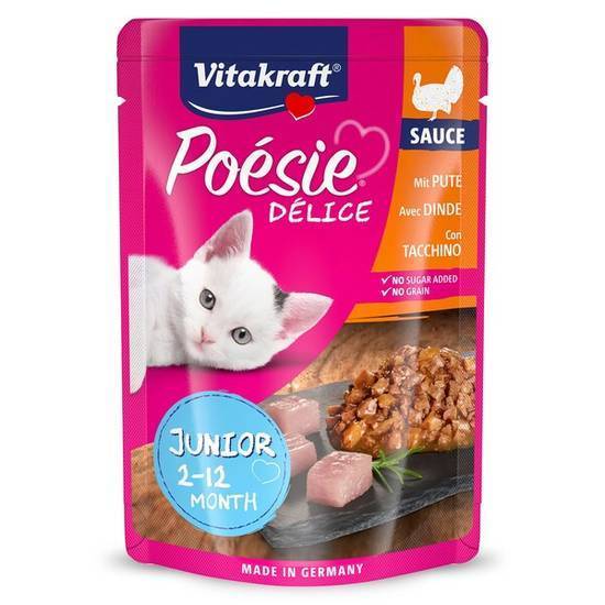 Alimento para Gatos Junior con Pavo Vitakraft Bolsa (85 g)