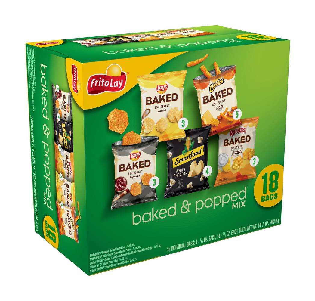 Frito-Lay Baked and Popped Mix, Assorted (14.3 oz, 18 ct)