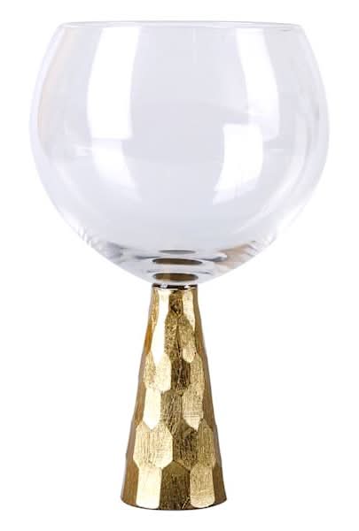 At Home Found & Fable Glass Wine Goblet With Hammered Pillar Stem Delivery  Near Me | Order Online | Uber Eats