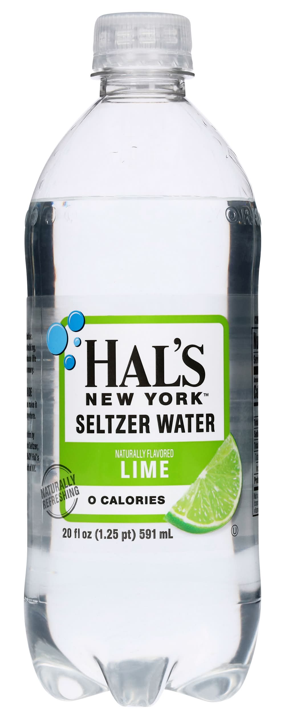 Hal's New York Seltzer Water, Lime (20 fl oz)