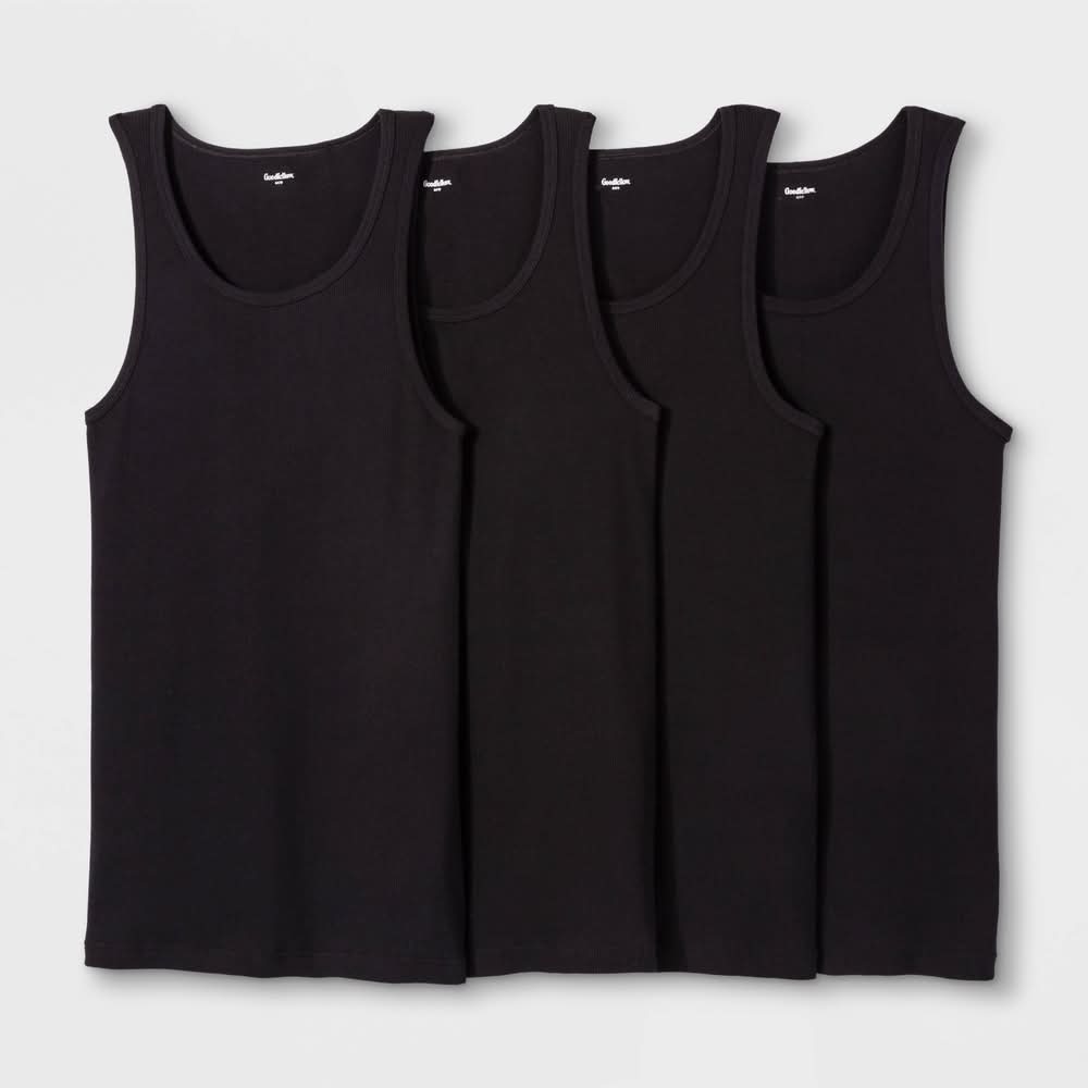 Goodfellow & Co. Ribbed Tank Top, M, Black (4 ct)