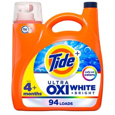 Tide Plus Liquid Laundry Detergent Plus Ultra Oxi White Original Scent (132 fl oz)