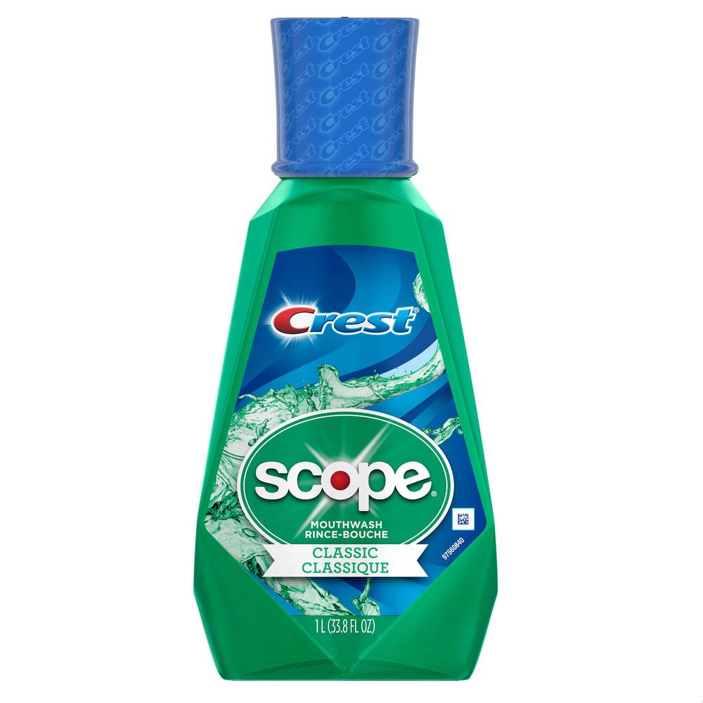 Crest Scope Classic Mouthwash, Original Formula, 1 L (33.8 fl oz)