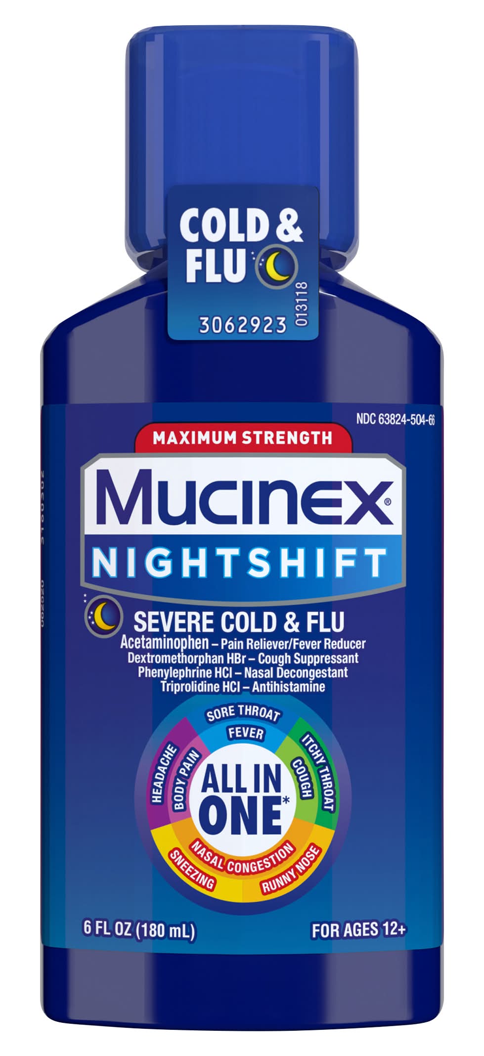 Mucinex Nightshift Cold & Flu Maximum Strength Ages 12+ (6 fl oz)