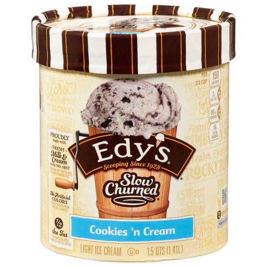 Edy's Slow Churned Cookies 'N Cream Ice Cream