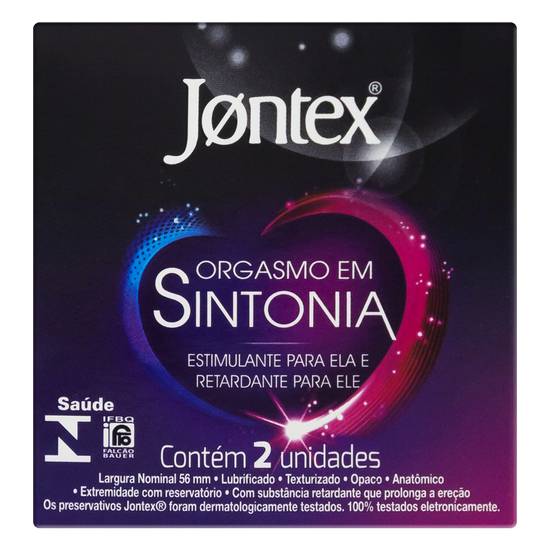 Jontex preservativo orgasmo em sintonia (2 preservativos)