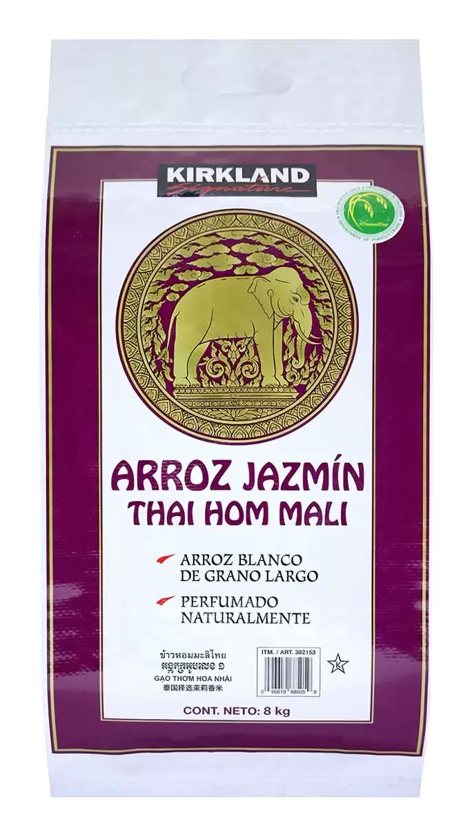 Kirkland Signature · Arroz jazmín de grano largo thai hom mali (8 kg)