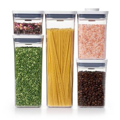 OXO Pop Food Storage Container Set, White (5 ct)