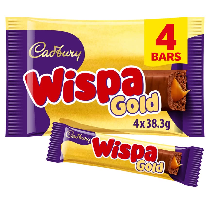 Cadbury Wispa Gold Chocolate Bar (4 x 38.3g)