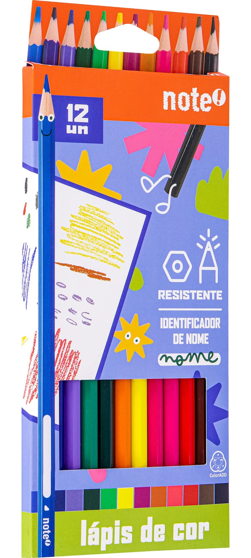 Lápis Cor Resina 12 Unidades Note!