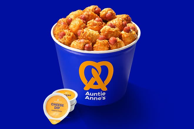 Crispy Cheesy Mini Pretzel Dogs Bucket