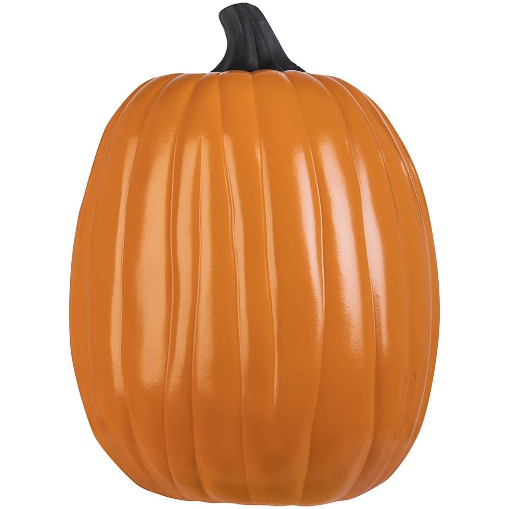 Holiday Living 13-in Carvable Glossy Orange Pumpkin Decor | 227116