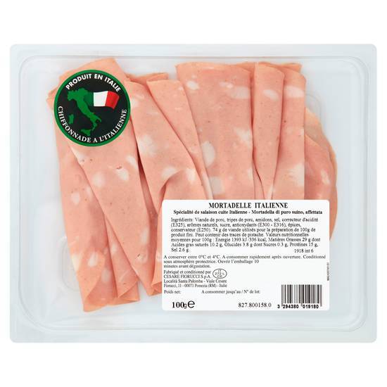 Mortadelle italienne tranchée fin 100g