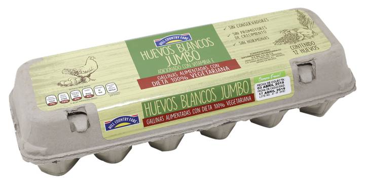 HCF huevo blanco jumbo (12 un)