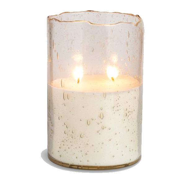 Himalayan Glass Hurricane Candle, Tobacco Bark