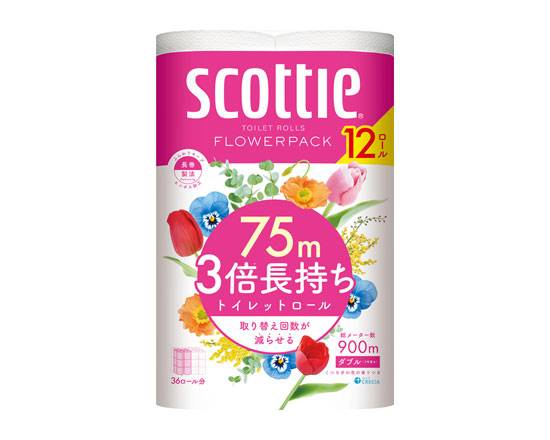 367036：スコッティ フラワーパック 3倍長持ち 12ロール ダブル / Sukotti furaw?pakku triple long lasting 12 Packs of Toilet Paper