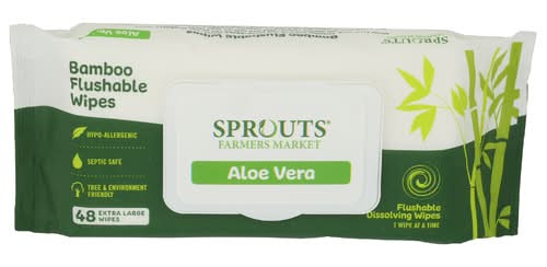 Sprouts Aloe Vera Bamboo Flushable Wipes