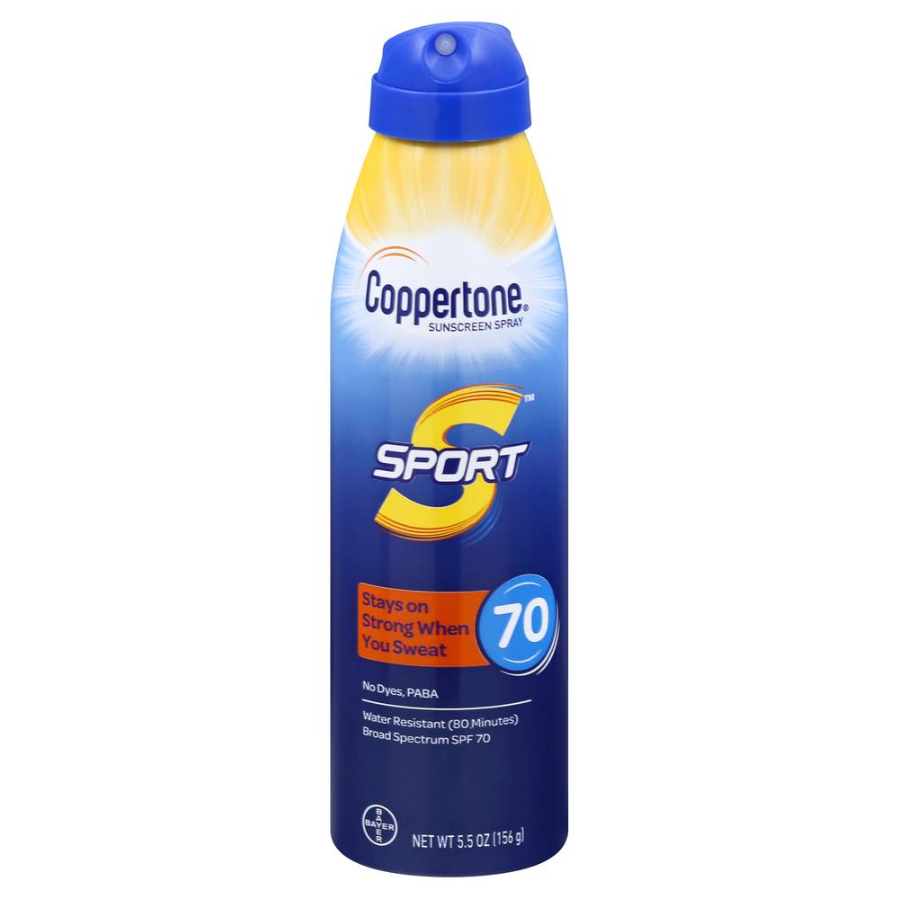 Coppertone Sport Spf 70 Water Resistent Sunscreen Spray (5.5 oz)