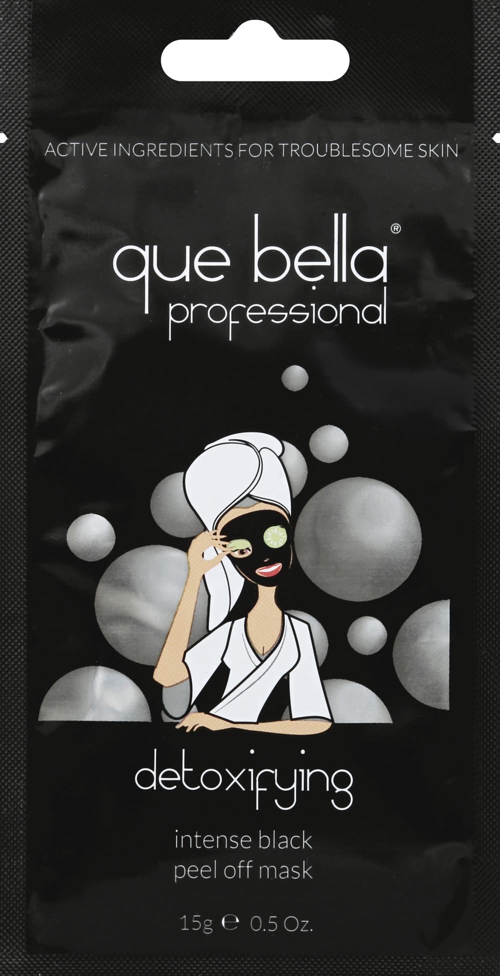 Que Bella Beauty Professional Detoxifying Peel Off Mask, Intense Black (0.5 oz)