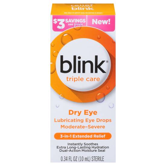 Blink Triple Care Dry Eye Moderate-Severe Lubricating Eye Drops