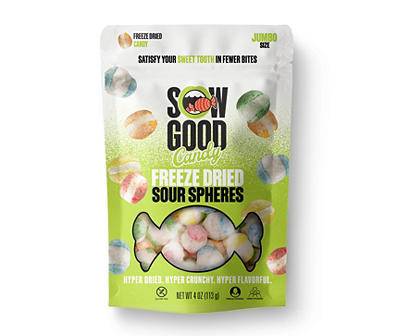 Sow Good Freeze Dried Candy Spheres, Sour, Jumbo (4 oz)