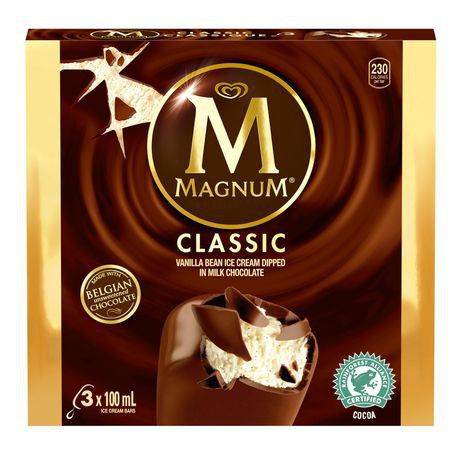 Magnum chocolat belge classique (3 x 100 ml) - classic ice cream bars (3 x 100 ml)