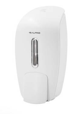 Alpine Ind. 425-WHI Liquid Soap and Hand Sanitizer Dispenser, White (1 Unit per Case)