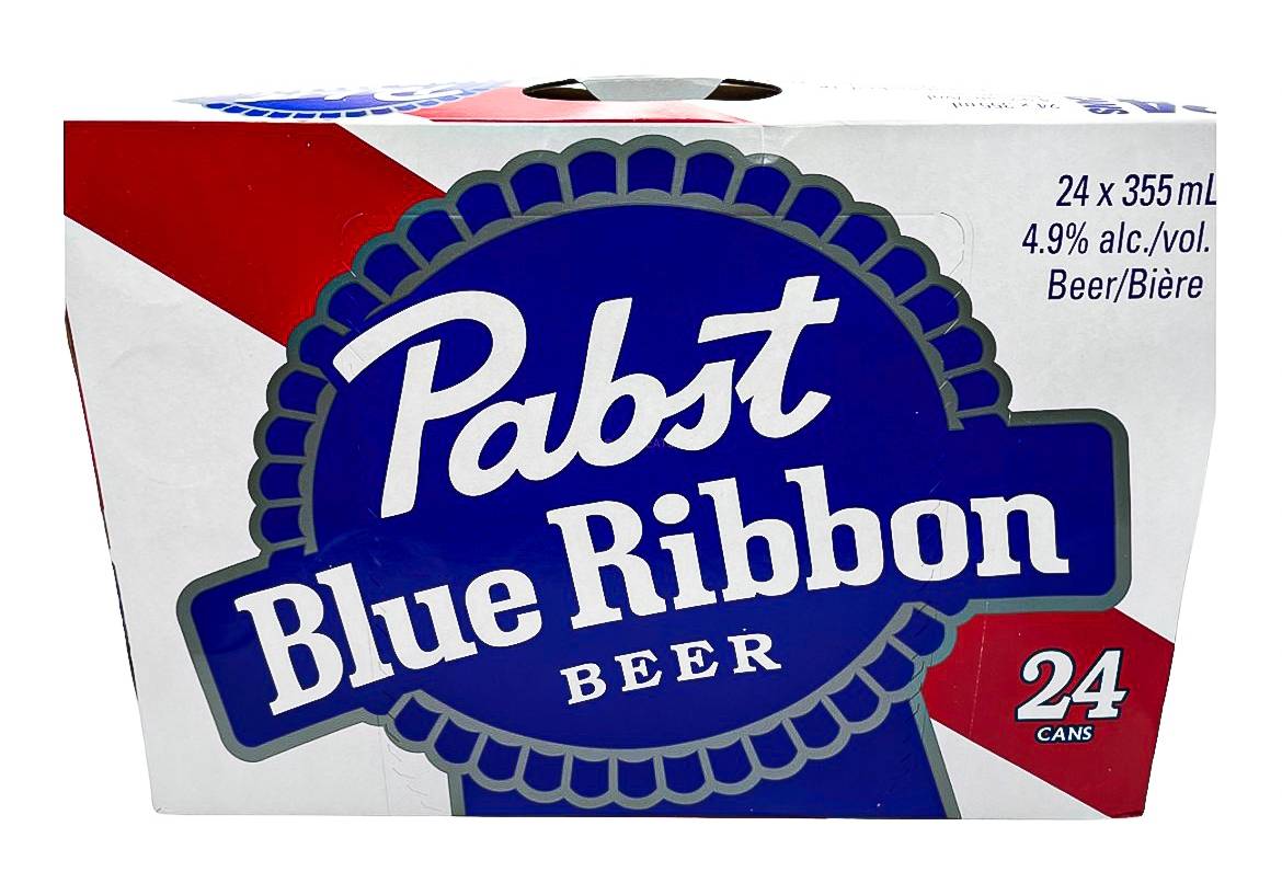 Pabst Blue Ribbon, 24pk-355mL can beer (4.9% ABV)