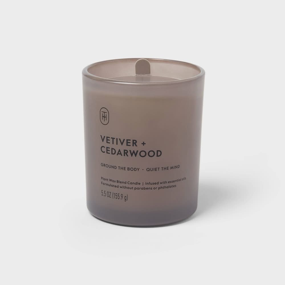 Threshold Glass Jar Candle, Vetiver-Cedarwood (5.5 oz)