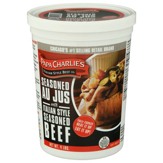 Papa charlie's seasoned au jus with italian style seasoned beef