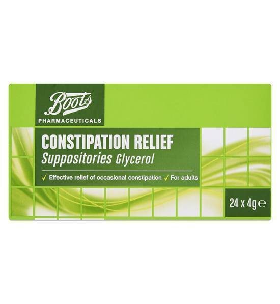 Boots Constipation Relief Suppositories 24 x 4g