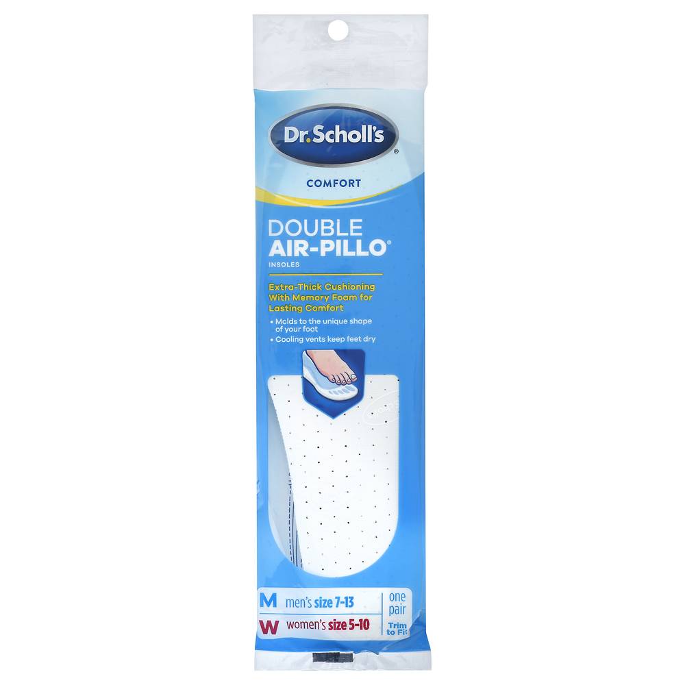 Dr. Scholl's Comfort Double Air-Pillo, Men's (Size 7-13)- Women's (Size 5-10), White- Beige