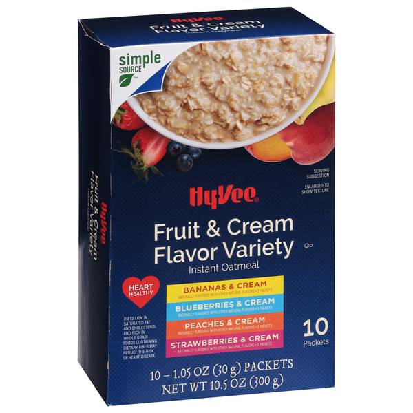 Hy-Vee Instant Oatmeal Fruit & Cream Variety pack (assorted)