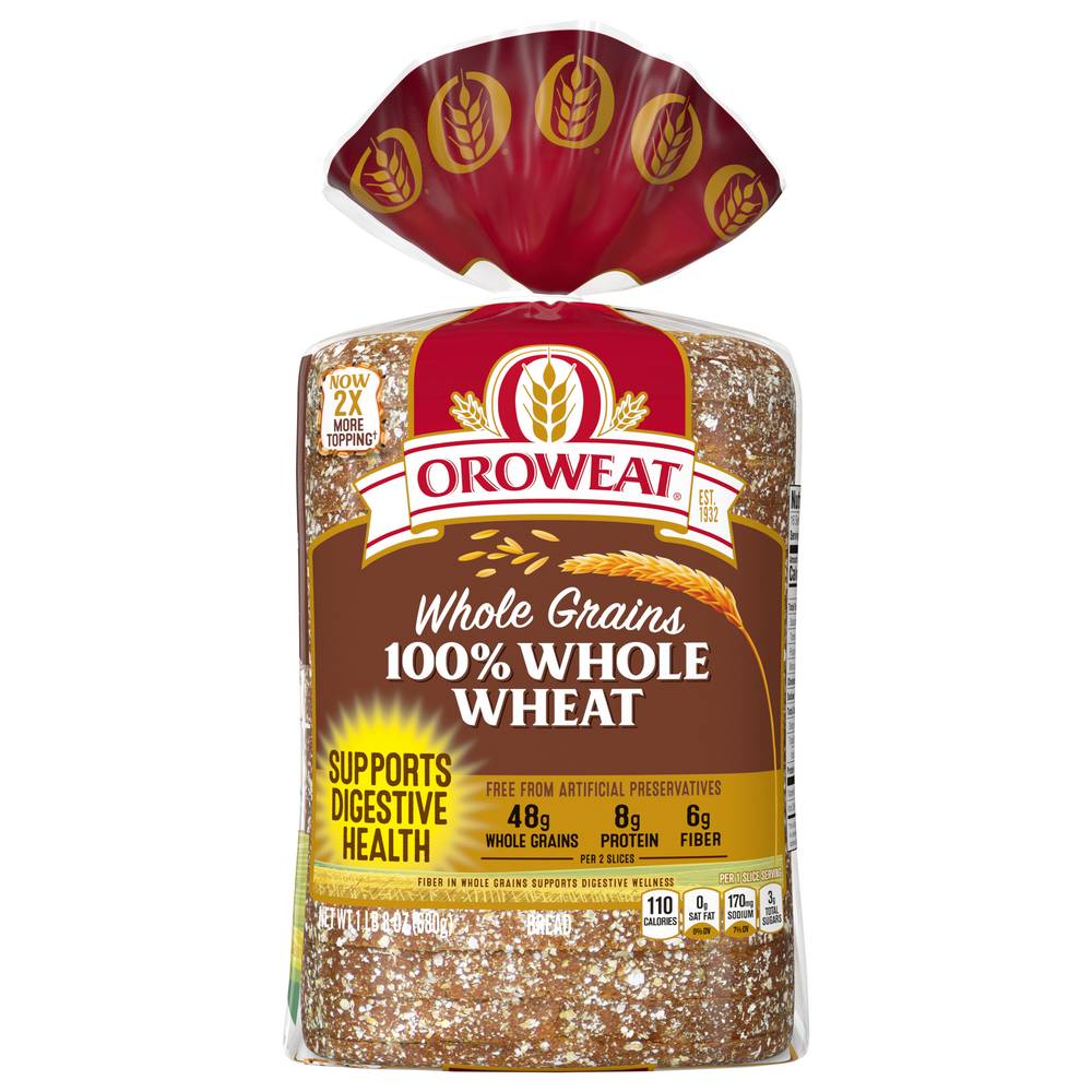 Oroweat Whole Grains 100% Whole Wheat Bread
