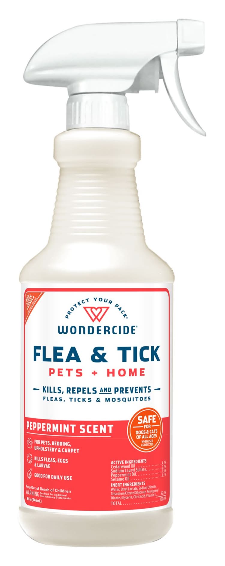 Wondercide Peppermint Scent Home & Pet Flea & Tick Spray (Size: 16 Fl Oz)