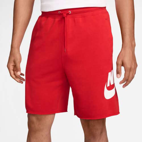 Nike Mens Club Alumni FT Shorts - White/University Red Size M