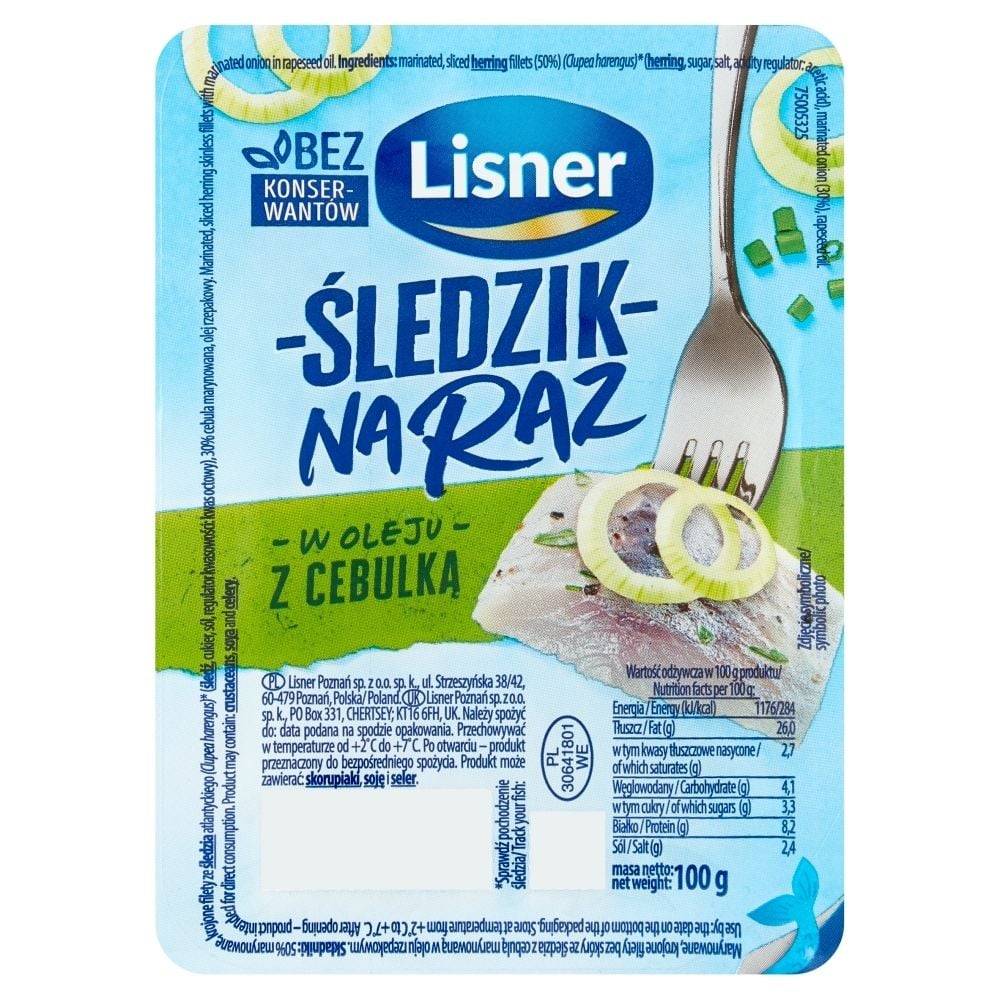 Lisner Śledzik na raz w oleju z cebulką 100 g