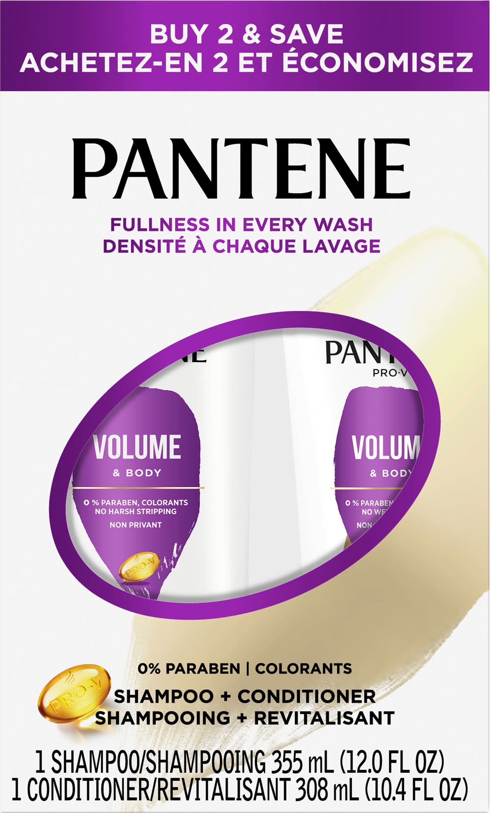 Pantene Volume & Body Shampoo and Conditioner Set (22.4 fl oz, 2 ct)