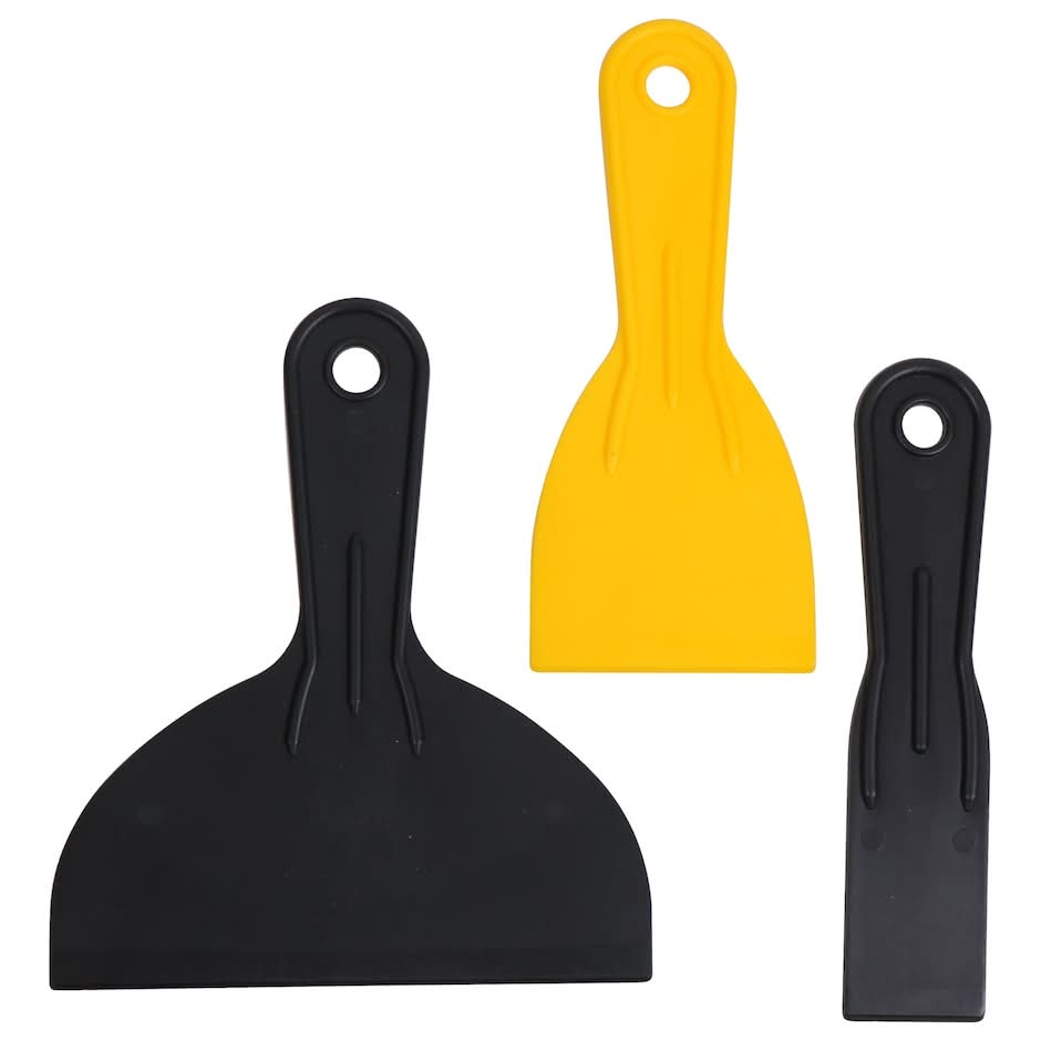 Tool Bench Paint and Putty Knife Set, Black-Yellow (3 ct)