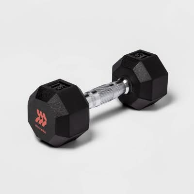 All In Motion Hex Dumbbell, Black (15 lbs)