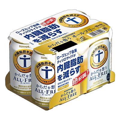 サントリー　からだを想うオールフリー　ノンアルコール　３５０ｍｌ×６缶【パック】（機能性表示食品）