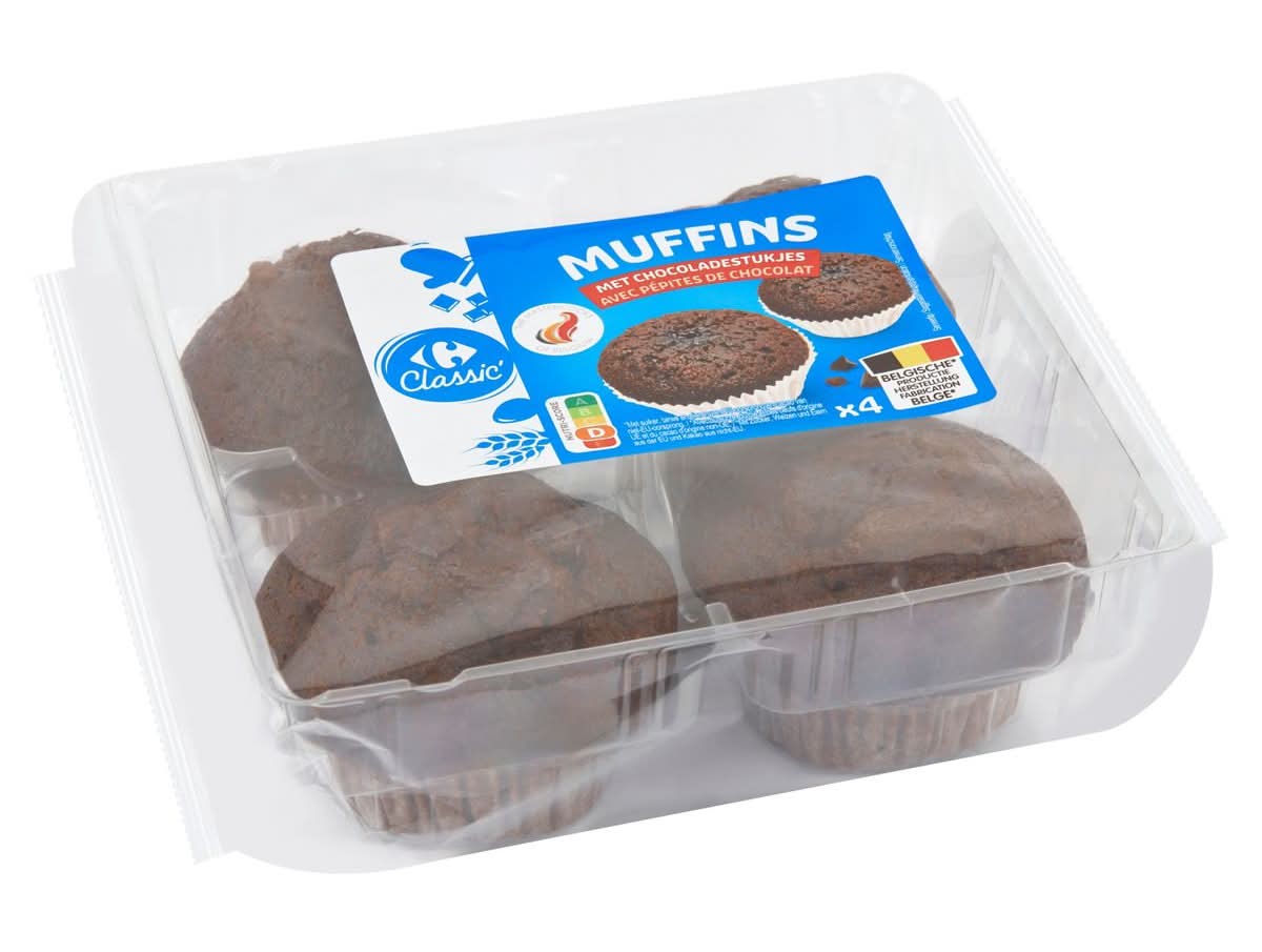 Carrefour Classic'' Muffins avec Pépites de Chocolat 4 x 75 g