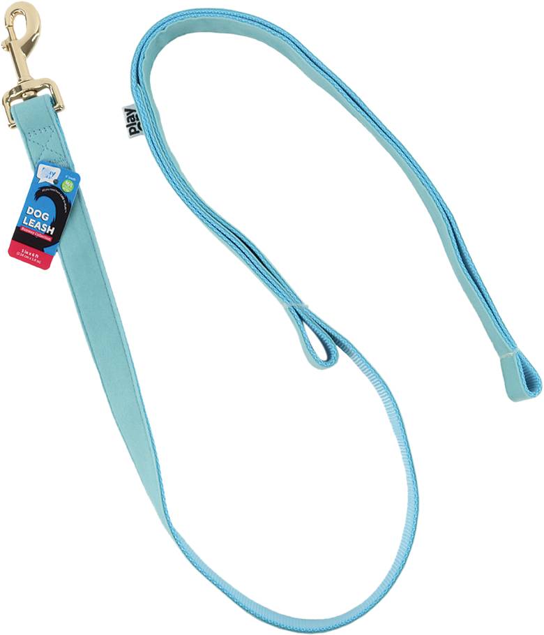Play On Velvet Dog Leash, 1 in x 6 ft, Blue