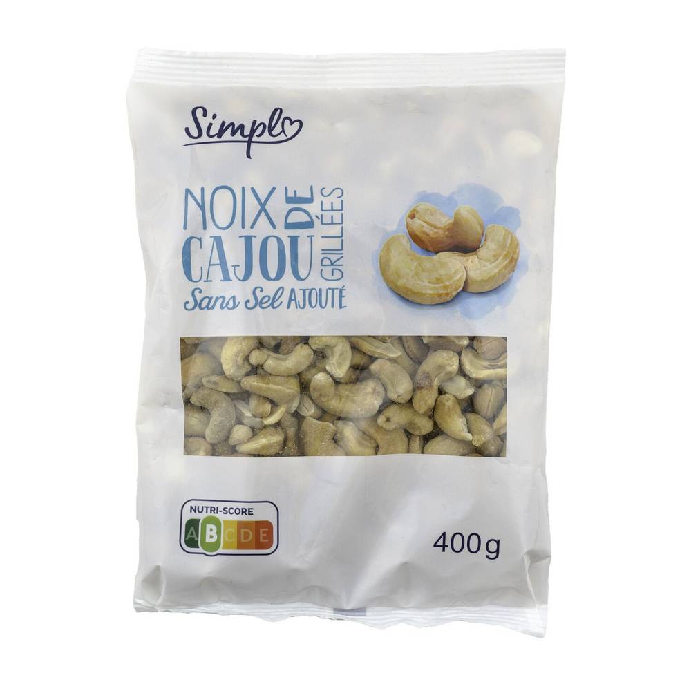 Simpl - Noix de cajou grillée sans sel ajouté (400g)