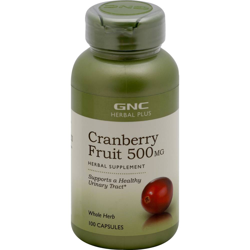 Gnc Cranberry Fruit Herbal Capsules 500 mg (100 ct)