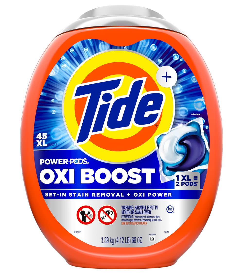 Tide Oxi Boost Power Pods Laundry Detergent Xl Pacs (66 oz, 45 ct)