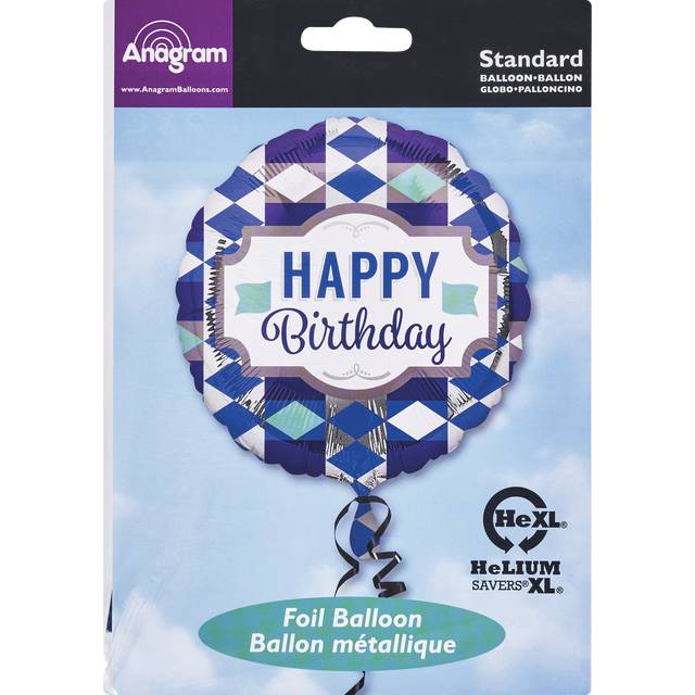 Anagram Foil Balloon Standard 18" "Happy Birthday"