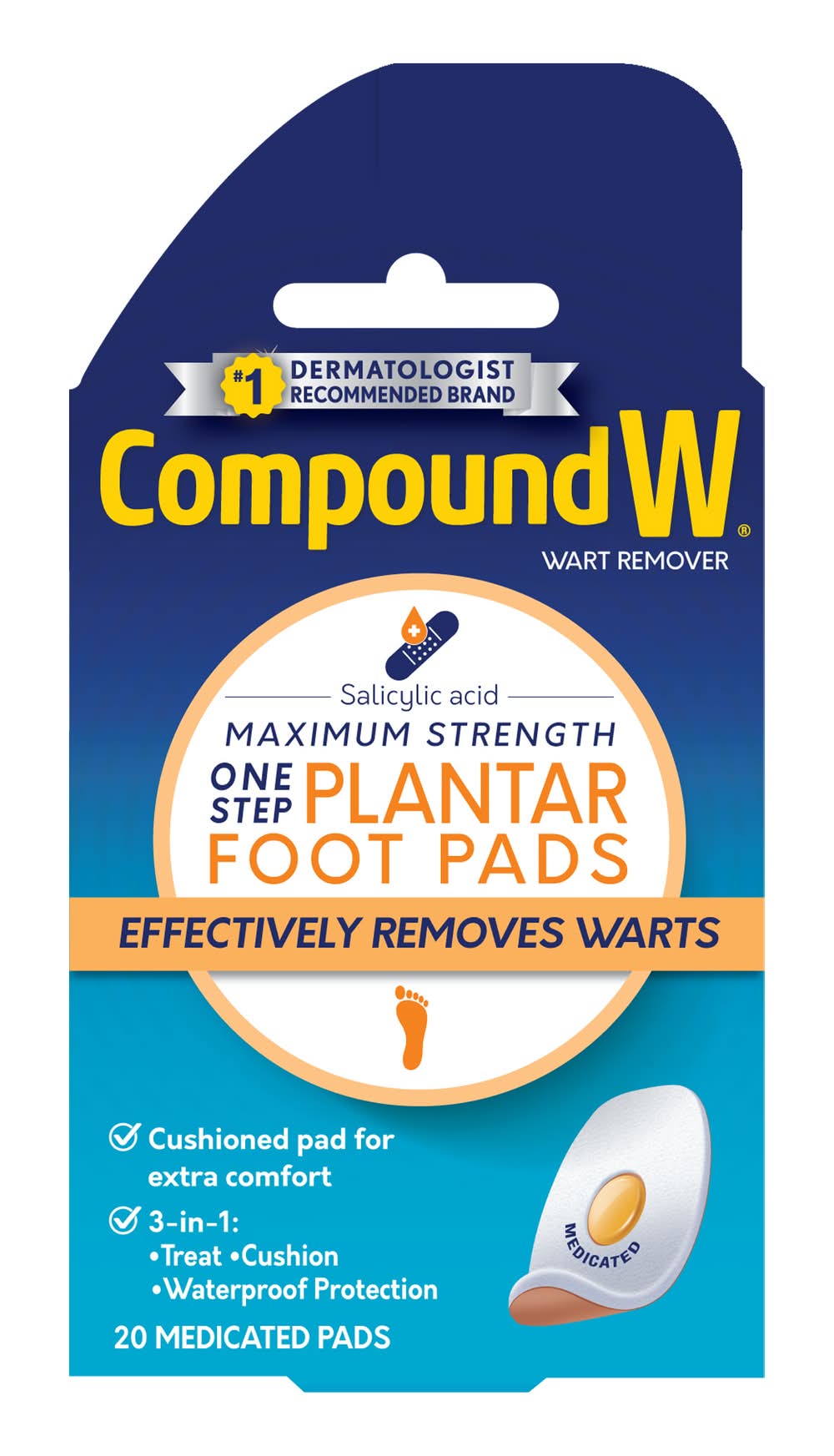 Compound W Wart Remover Pads For Feet (3.6 oz)