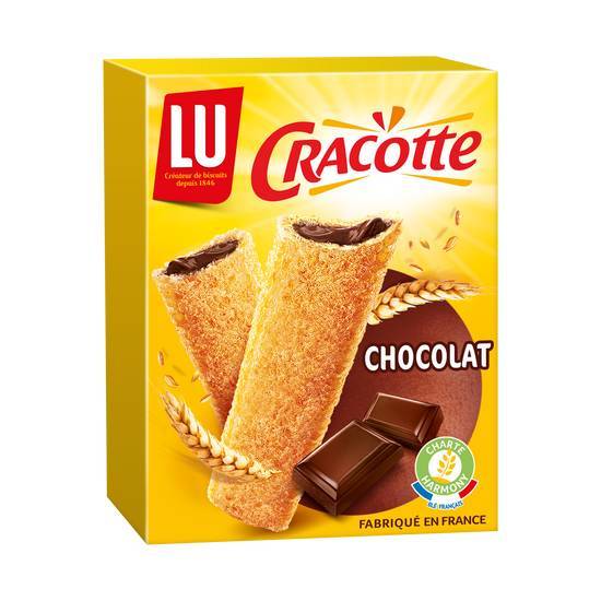 Bâtonnets de céréales fourrés (47,5 %) au chocolat - cracotte chocolat - lu - 200g