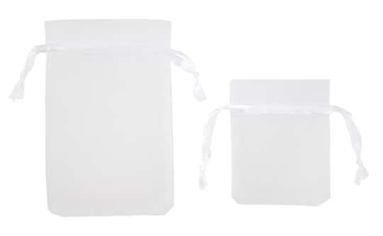 Bead Landing Jewelry Packaging Organza Bags, White (12 ct)
